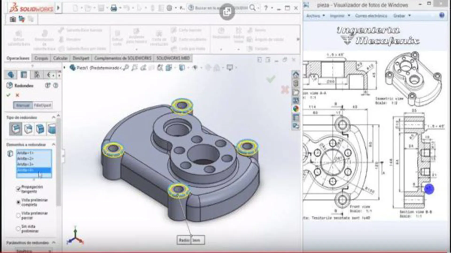 Tutorial ejercicio 6 solidworks Ingeniería Mecafenix