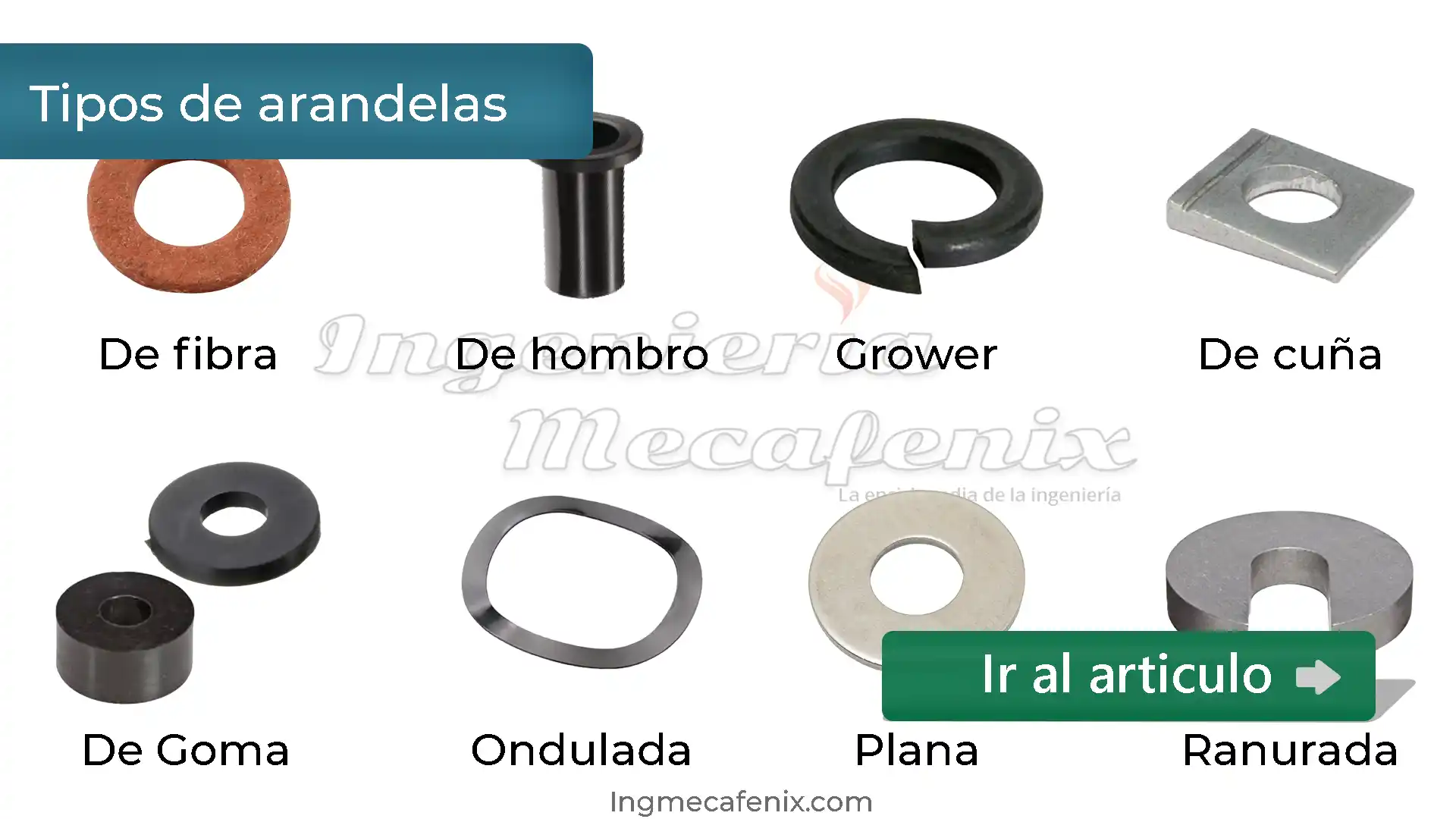 Que tipos de arandelas (rondanas) existen y en donde se usan